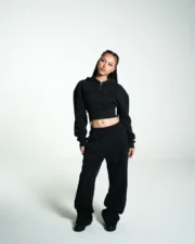 Female Zipper Black Levoleur Tracksuit