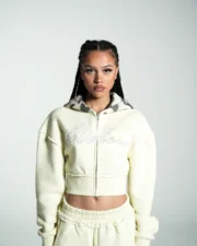Levoleur Female Zipper Butter Yellow Hoodie