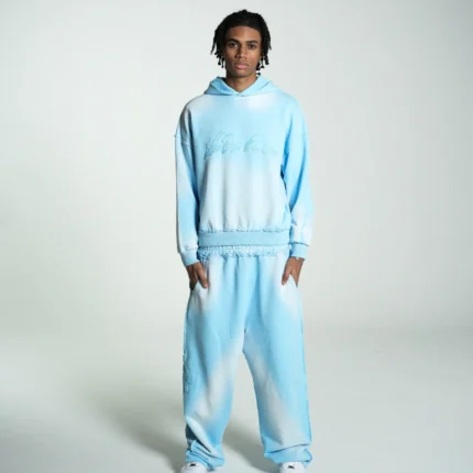UNISEX Pants Washed Blue Tracksuit